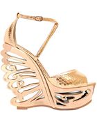 Le Silla 150mm Python Embossed Butterfly Wedge - Lyst