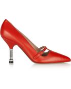 Miu Miu Leather Mary Jane Pumps - Lyst