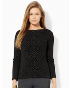 Lauren by Ralph Lauren Jacquard-Knit Boatneck Sweater - Lyst