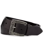 Robert Graham Etched-Buckle Leather Belt - Lyst