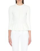 Alexander McQueen Peplum-Waist Knitted Cardigan - Lyst