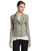 Vince Cobble Leather And Rib Knit Asymmetrical Motorcycle Jacket - Lyst