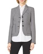 Michael Kors Houndstooth Fitted Wool-Jacquard Blazer - Lyst