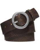 Michael Kors Round-Buckle Python Belt - Lyst