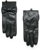 Mango Bow Leather Gloves - Lyst