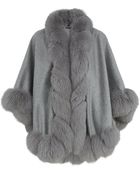 Harrods of London Fox Fur Spiral Trim Cape - Lyst