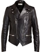 Saint Laurent Classic Leather Biker Jacket - Lyst