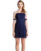 Cynthia Steffe Lace Dress With Sheer Sleeves - Lyst