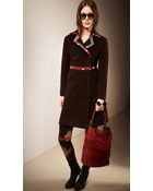 Burberry Floral Border Wool Coat - Lyst