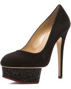 Charlotte Olympia Dolly Suede Heel - Lyst