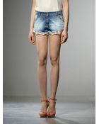Patrizia Pepe Stretch Denim Cotton Shorts - Lyst