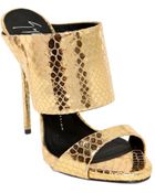 Giuseppe Zanotti 130Mm Python Printed Leather Sandals - Lyst