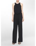 Calvin Klein Sequin Detail Halter Jumpsuit - Lyst