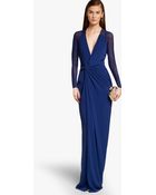 Halston Twisted Crepe Gown - Lyst
