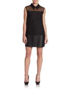 3.1 Phillip Lim Tuxedo Mixed-Media Shift Dress - Lyst