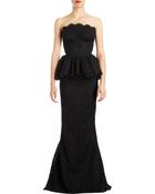 Dolce & Gabbana Lace Peplum Trumpet-skirt Gown - Lyst