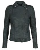 Muubaa Nido Green Leather Biker Jacket - Lyst