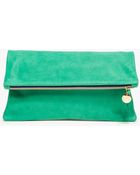Clare Vivier Foldover Clutch In Kelly Green - Lyst