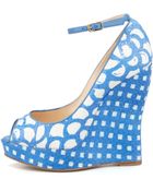 Oscar de la Renta Alaly Snakeskin Wedge Sandal - Lyst