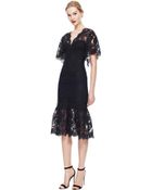 Marchesa Corded Lace Cocktail Dress - Lyst