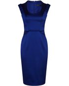 Karen Millen Beautiful Satin Tailored Dress - Lyst