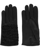 Nina Ricci Leather And Jacquard Gloves - Lyst