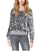 Michael Kors Sequined Cotton-Blend Sweater - Lyst