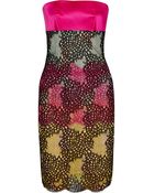 Roland Mouret Poinsettia Satin-Paneled Lace Dress - Lyst