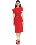 Oscar de la Renta Silk Faille Cocktail Dress - Lyst
