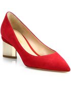 Nicholas Kirkwood Suede Block Heel Pumps - Lyst