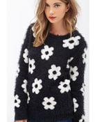 Forever 21 Fuzzy Daisy Sweater - Lyst
