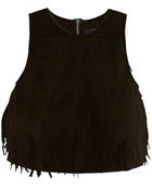 Tibi Cera Tuxedo Feather Cropped Top - Lyst