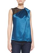 Halston Heritage Asymmetric-Neck Draped Top - Lyst