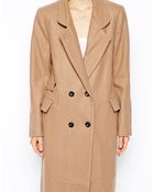Ganni Double Breasted Long Lined Coat - Lyst
