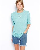 Asos Top With Curved Hem In Neppy - Lyst