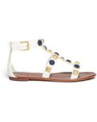 Tory Burch Vanna Embellished Leather Sandals - Lyst