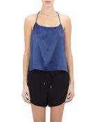 Helmut Lang Silk Cropped Camisole Top - Lyst