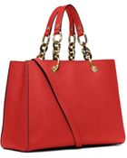 Michael Kors Cynthia Medium Leather Satchel - Lyst