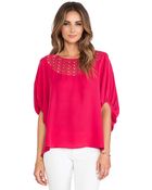 Catherine Malandrino Galena Drop Shoulder Oversized Silk Blouse - Lyst