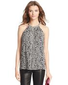 Diane von Furstenberg Sleeveless Embellished Silk Halter Top - Lyst