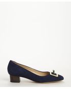 Charlotte Olympia Navy Suede Buckle Detail 'Kiss Me Quick' Pumps - Lyst