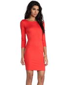 Alice + Olivia Selby 3/4 Sleeve Cutout Back Dress - Lyst