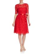 Teri Jon Lace A-Line Dress - Lyst