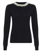 Jaeger Wool Embellished Sweater - Lyst