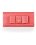 Prada Saffiano Bow Continental Wallet - Lyst