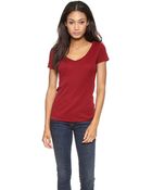 Petit Bateau V Neck Short Sleeve Tee - Sangria - Lyst