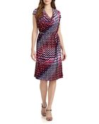 Josie Natori Printed Jersey Cowlneck Dress - Lyst