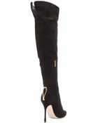 Sergio Rossi Suede Blink Over The Knee Boot - Lyst
