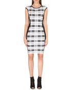 Karen Millen Check Bandage Knit Dress Black - Lyst