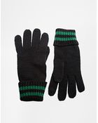 Asos Touch Screen Gloves with Stripe Cuff - Lyst